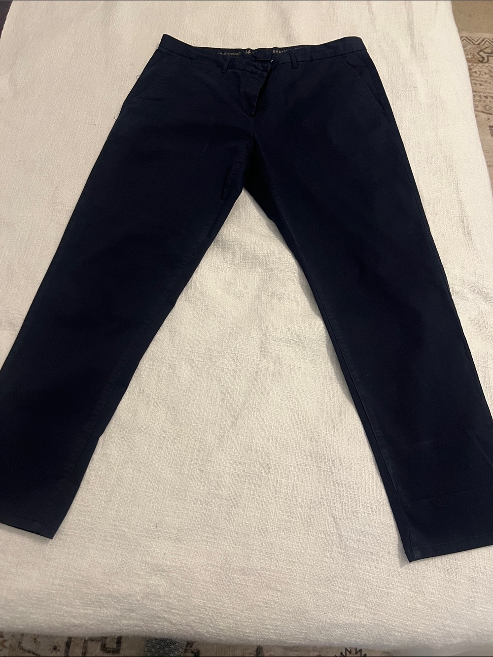 GAP Women’s Navy Blue Broke-in Strait Leg Khaki Pants Sz 14 NWOT